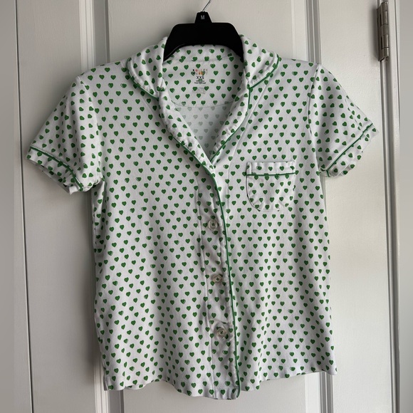 Roller Rabbit Women’s Emerald Heart Polo Pajama Top (Size XXS) - Picture 1 of 8